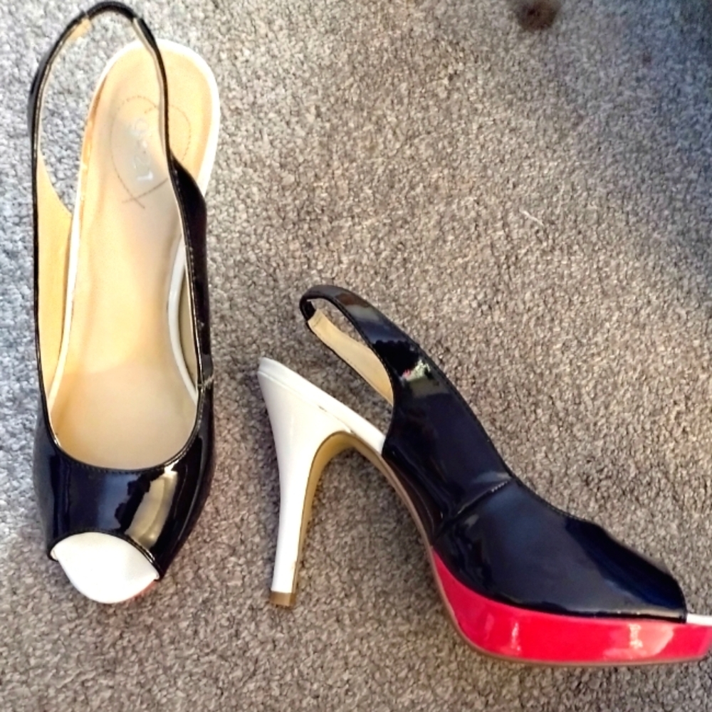 Sandal pumps pink white black